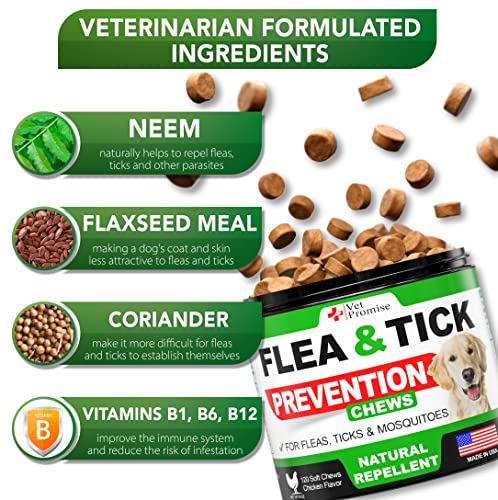 120 Tablets All Natural Flea and Tick Chews for Dogs N9719