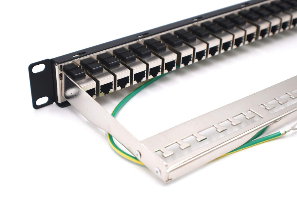24-Port CAT6A FTP Shielded 1U Patch Panel V6681