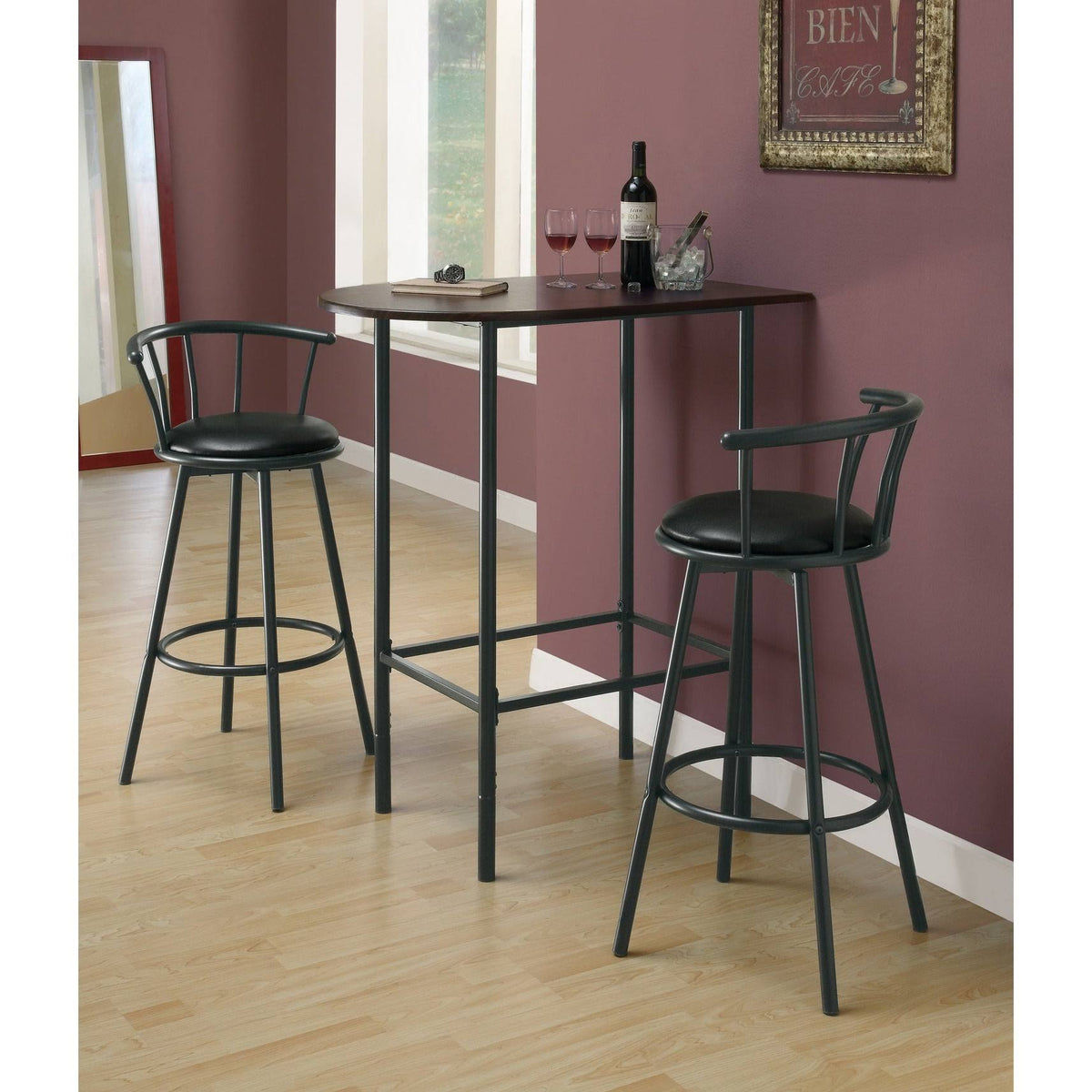 Cappuccino Black Metal Home Bar H14474