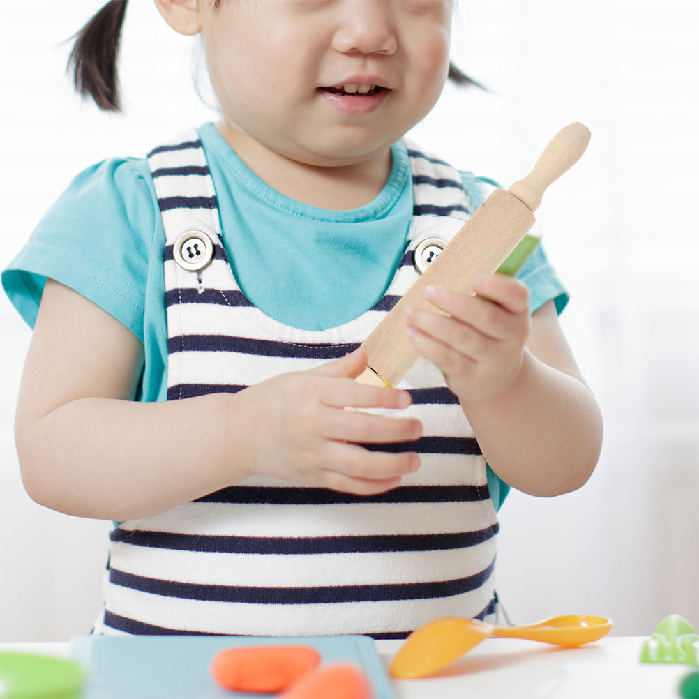 6 Pcs Wooden Rolling Pin Toy Playset D369