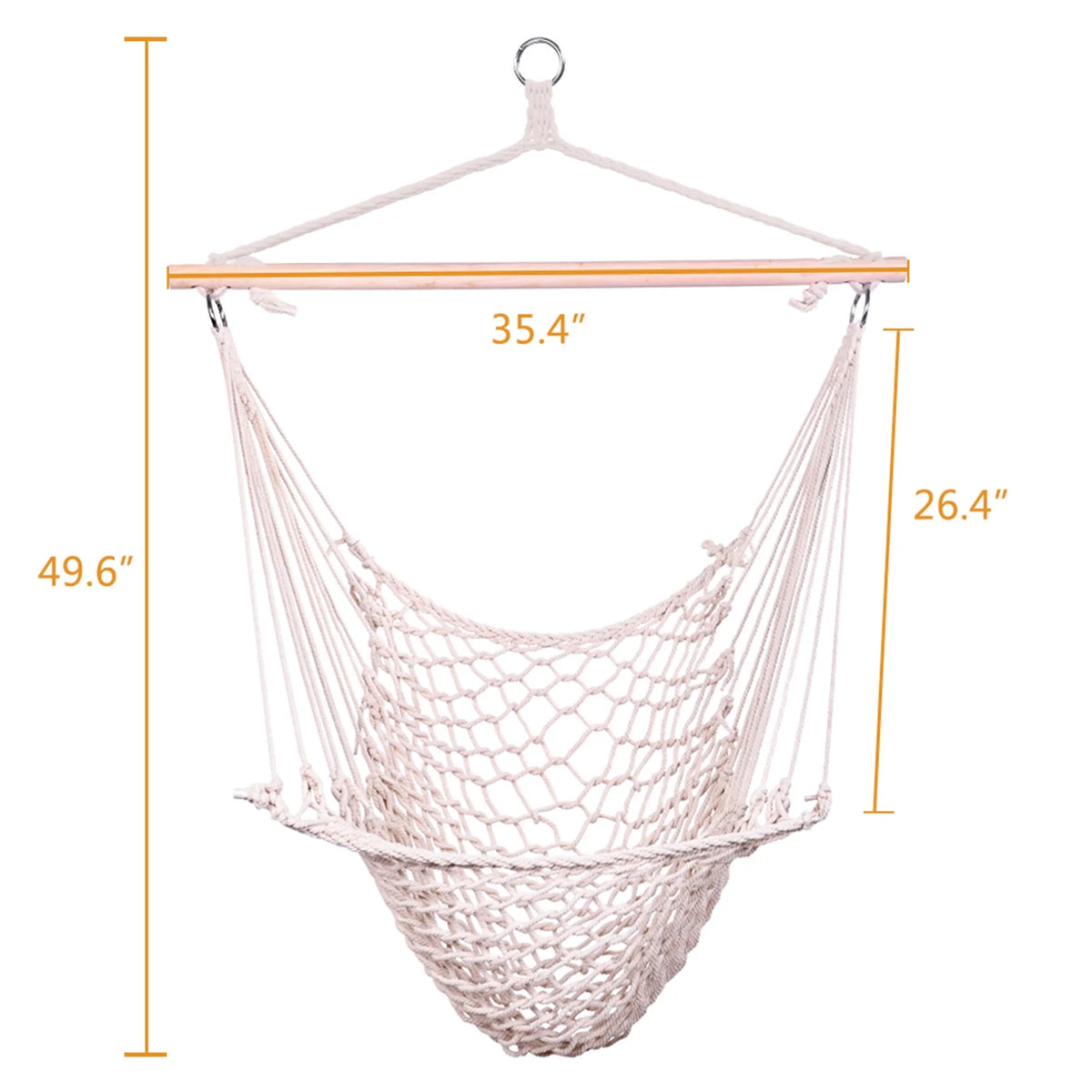 Beige Hanging Rope Air/Sky Chair Swing X58780