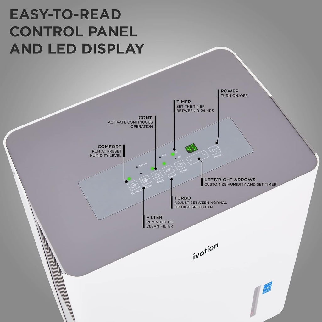 1,500 Sq. Ft Energy Star Dehumidifier with Continuous Drain Hose Connector S245