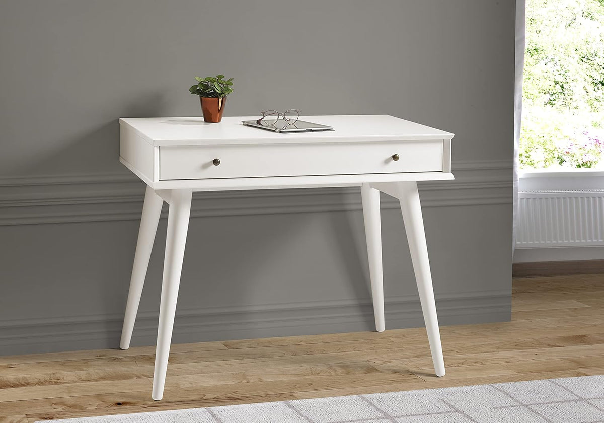 Solid Wood Computer Desk with One Drawer, Castanho Brown I172214