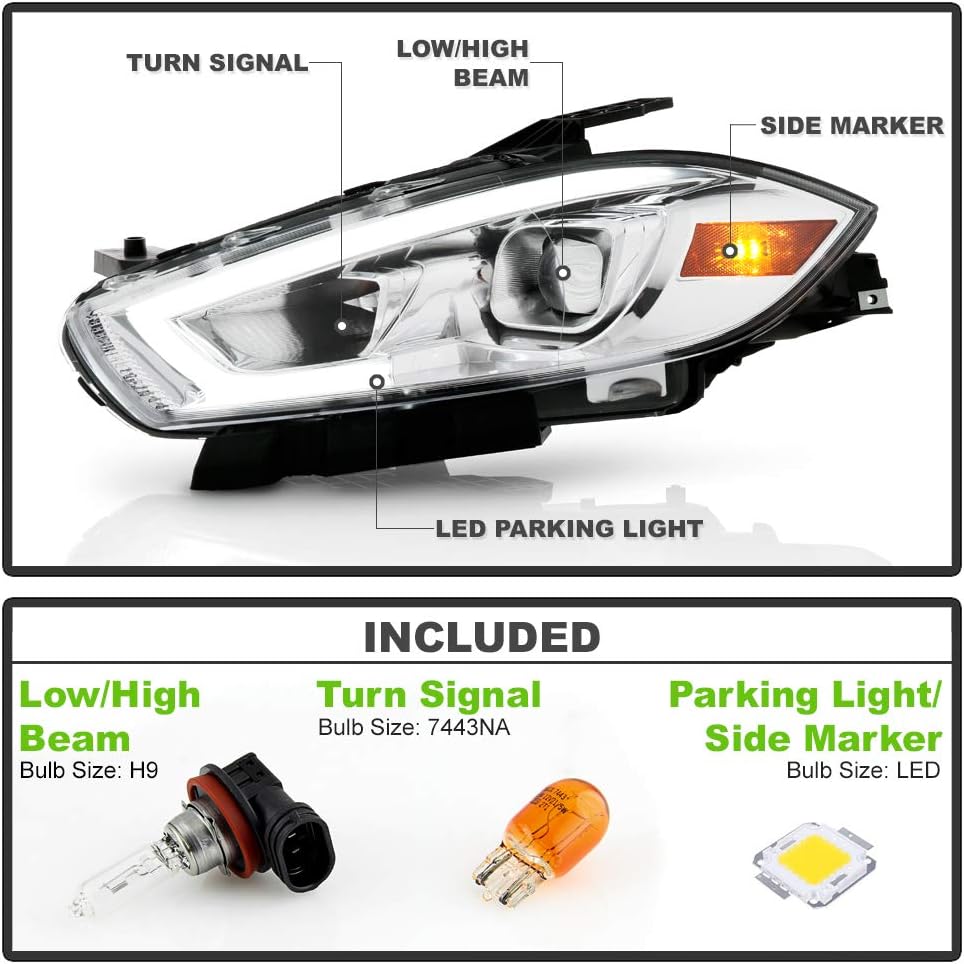 2013-2016 Dodge Dart LED Projector Headlights Left+Right Y304488