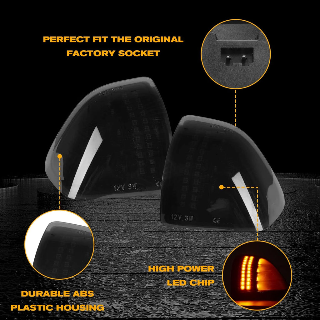 54 LED Sequential Amber Side Mirror Turn Signal Light, 2 Pack U721010