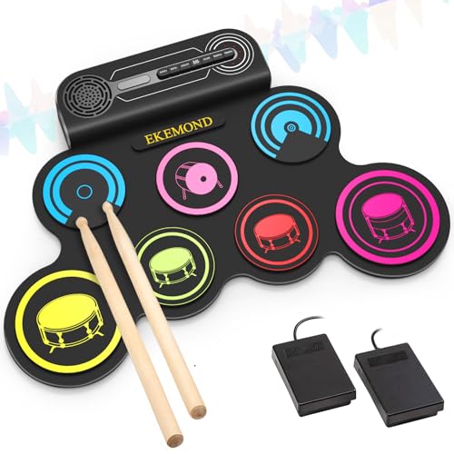 9-Pads Electronic Drum Set with Drumsticks & Pedals J377