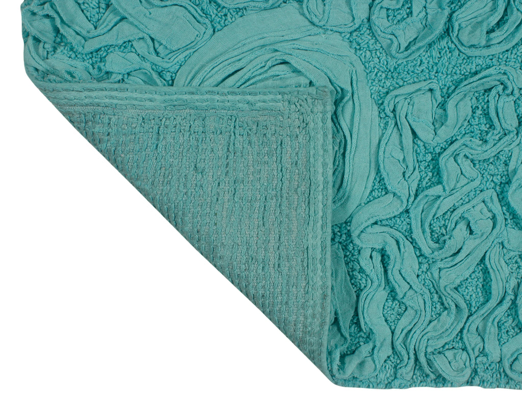 Turquoise 5 Piece Cotton Bath Rug Set K66928