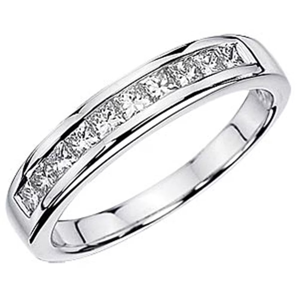 18K White Gold Diamond Stackable Band R517