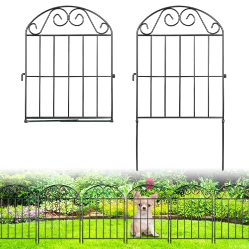 20 Panels Collapsible Garden Fence Animal Barrier, 22 Ft x 24 in Rustproof Metal Wire Panel, Green O1876