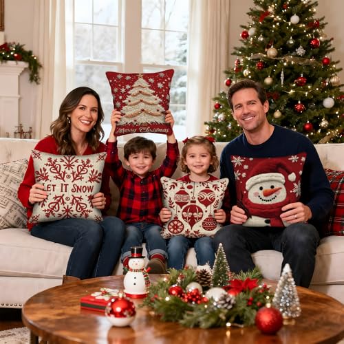 Christmas Throw Pillow Covers 18X18 Set of 4 L830166
