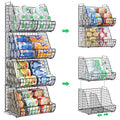 4-Tier Stackable Soda Can Organizer with 4 Adjustable Dividers A23373