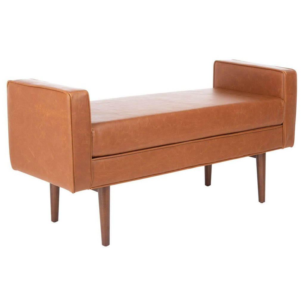 Light Brown/Walnut Midcentury Bench S641