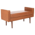 Light Brown/Walnut Midcentury Bench S641