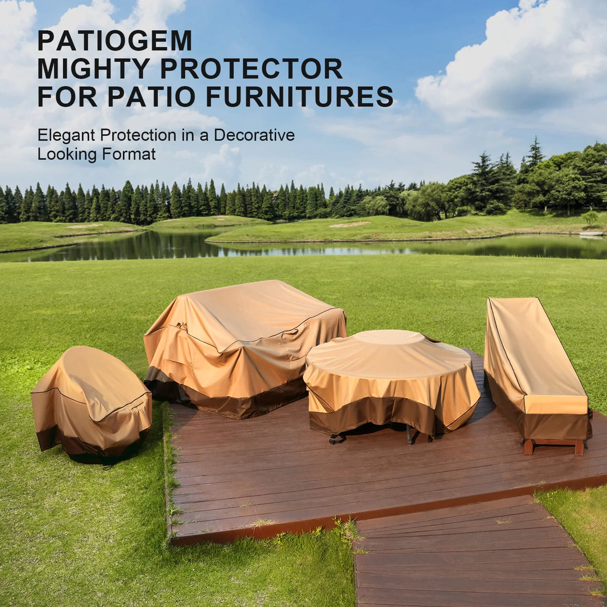Waterproof 600D Heavy Duty Patio Furniture Cover W385