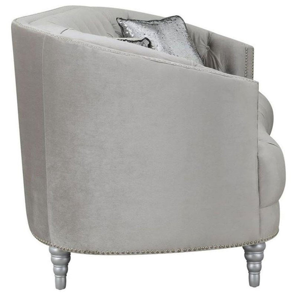 Grey Tufted Loveseat N381