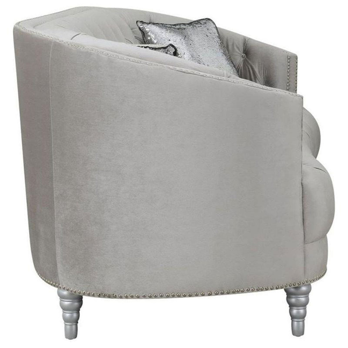 Grey Tufted Loveseat N381