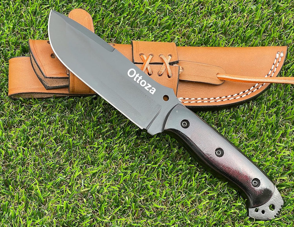 1095 Carbon Steel Bushcraft Knife with Sheath V9649