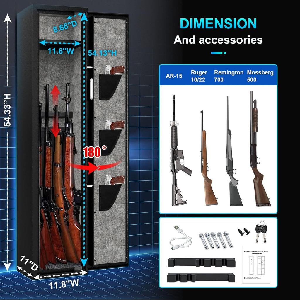 4-5 Rifle Gun Safe with Digital Keypad and LED Light J251669