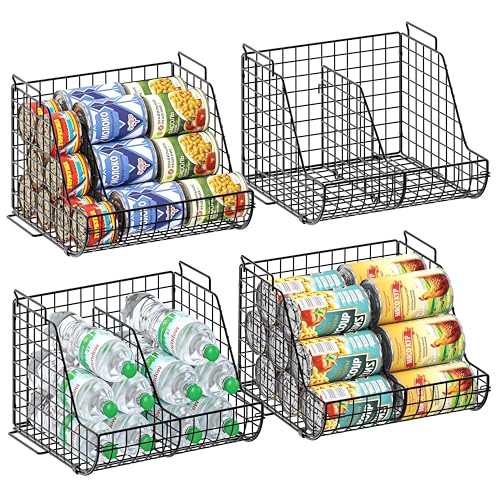 4-Tier Stackable Soda Can Organizer with 4 Adjustable Dividers A23373