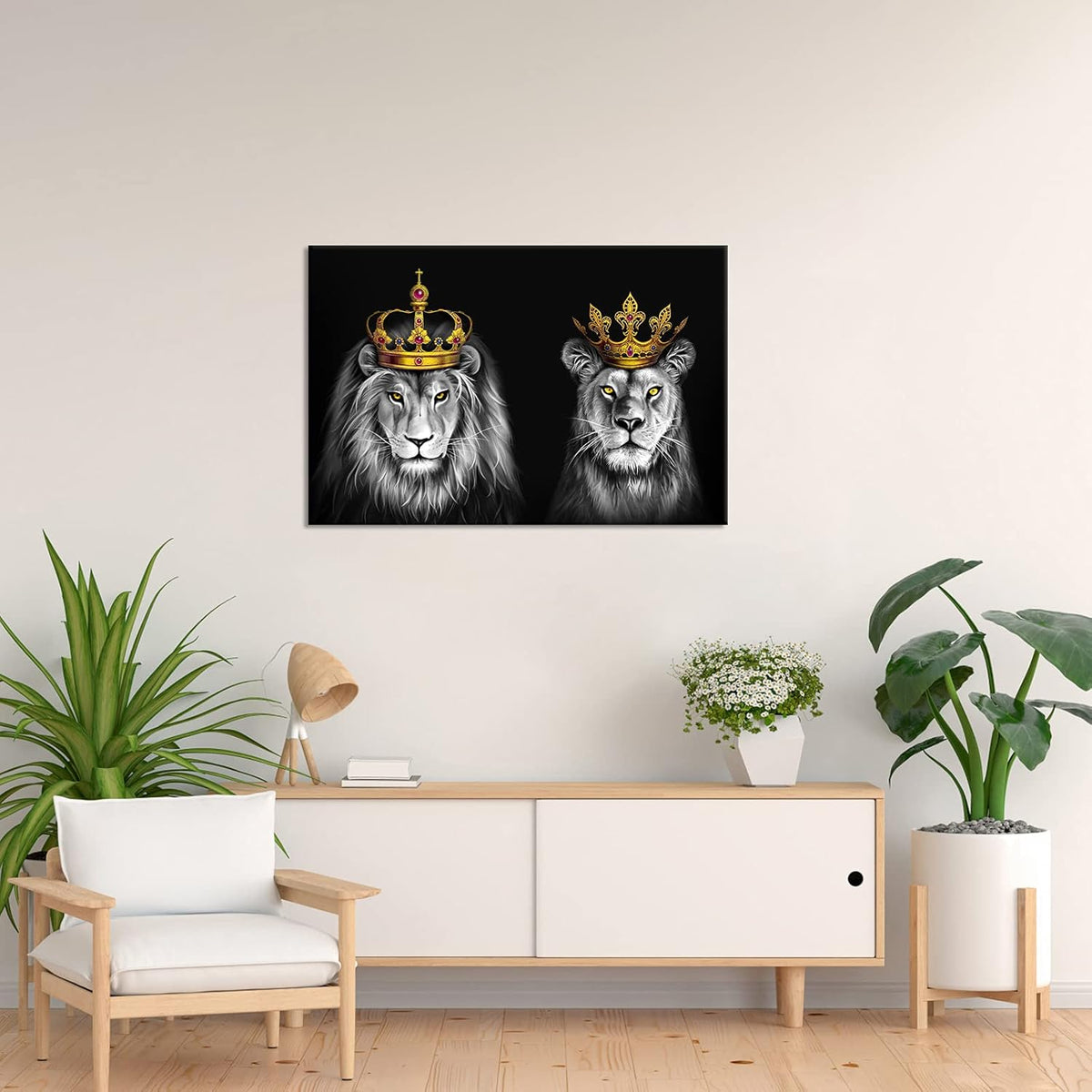 2 Pieces King Animal Canvas Wall Art 24x36inch P377