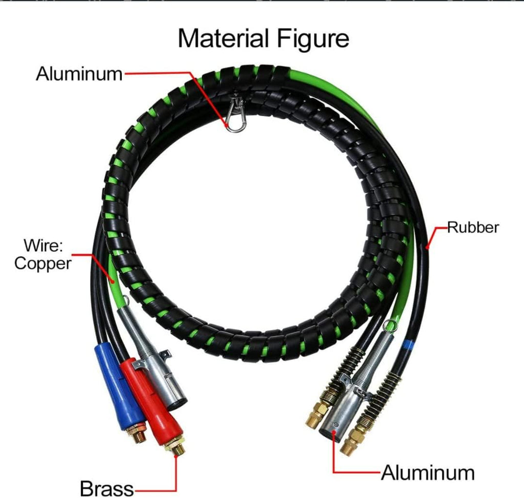 12 Ft 3-in-1 Air Line Hose Assemblies for Semi Truck Tractor Trailer V651482