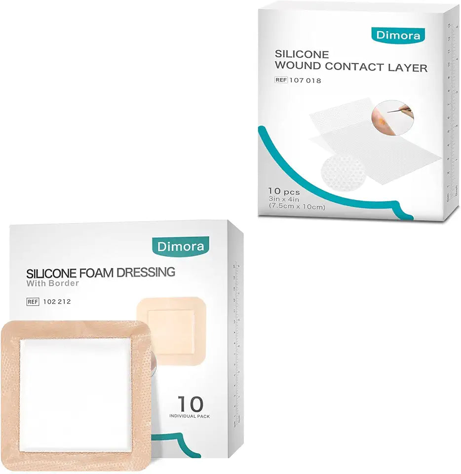 Silicone Wound Contact Layer and Silicone Foam Dressing 10 Pc O255