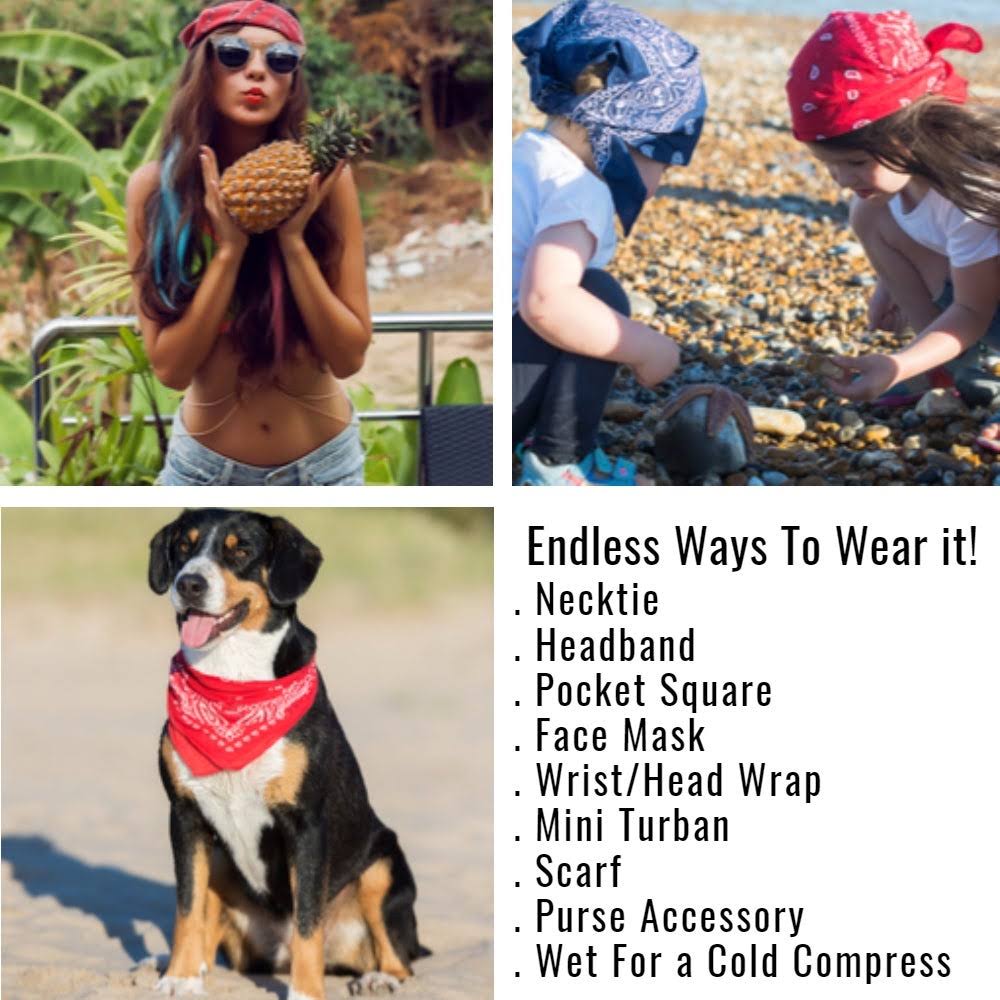 Red Paisley 100% Polyester Bandanas 50 Pack F780