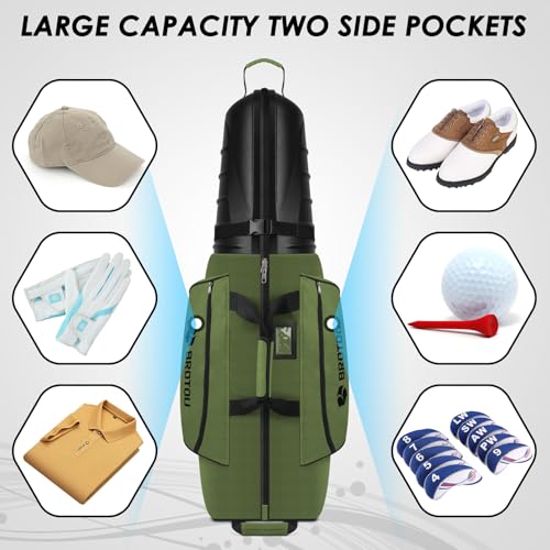 Golf Travel Bag with Tank Wheels and ABS Hard Shell F478485