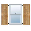 Framed Board-n-Batten Shutters with Z-Bar, Rough Sawn Western Red Cedar E9102