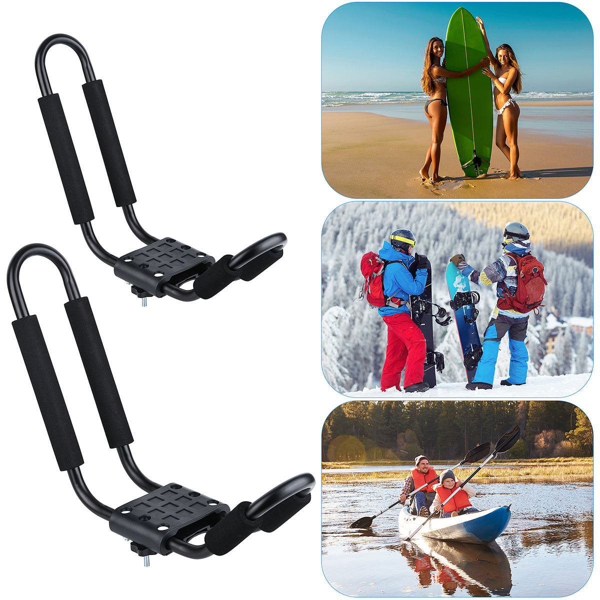 Kayak Roof Rack with 4 Ropes T59573