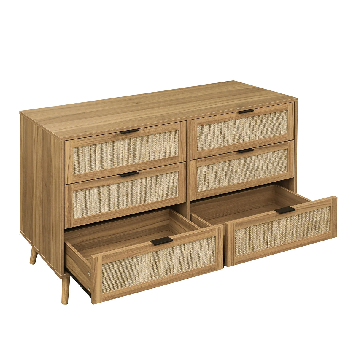 Modern Rattan 6 Drawer Dresser S49455