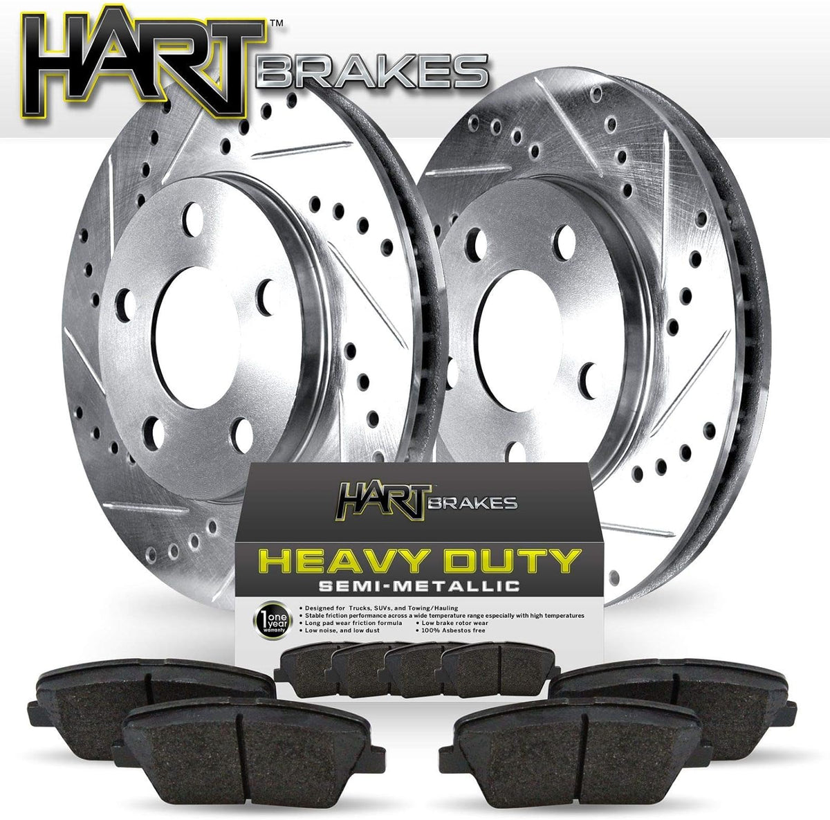 Platinum Drill/Slot Disc Brake Rotors and Heavy Duty Pad K3633