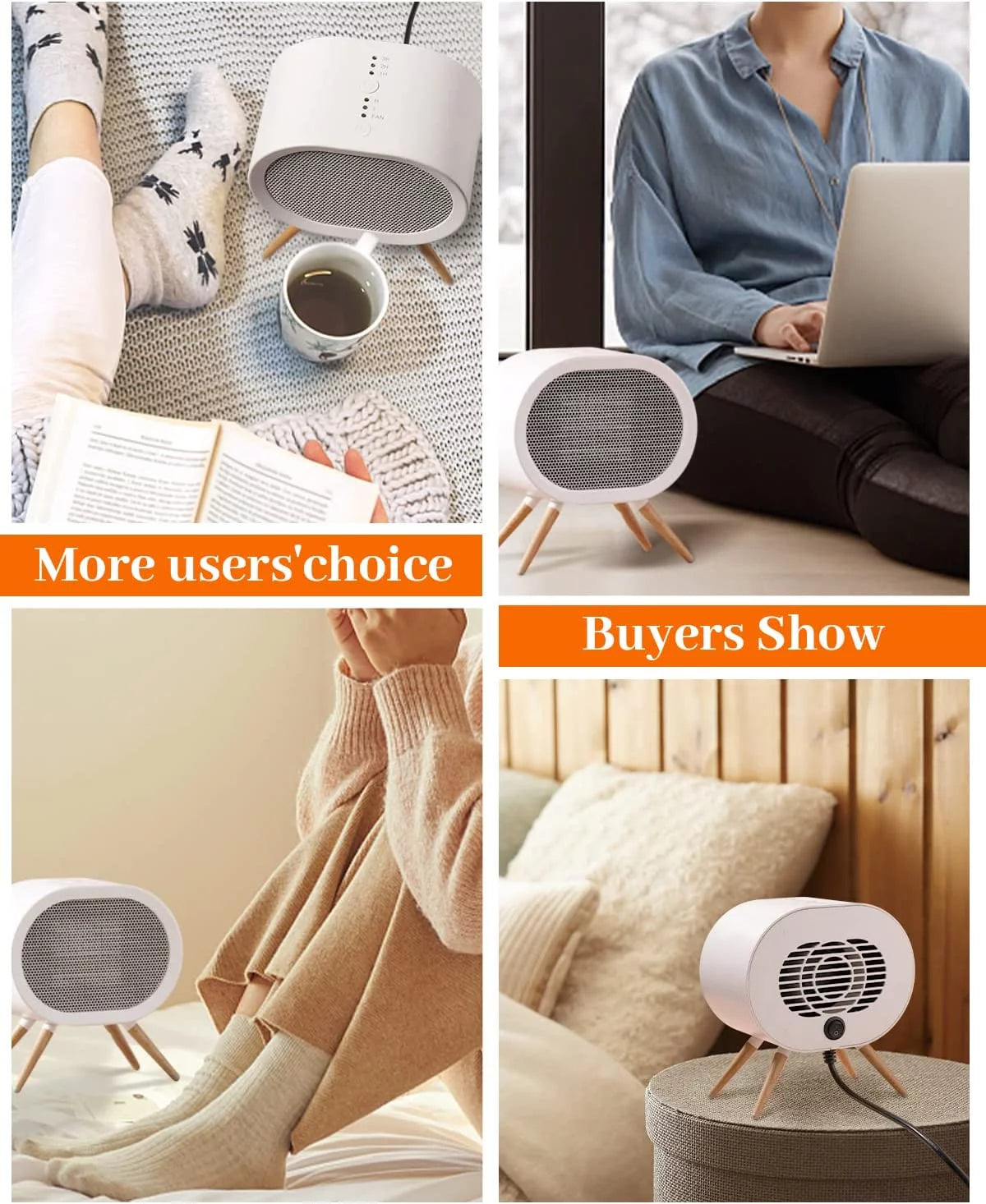 1000W PTC Ceramic Electric Space Heater White N418