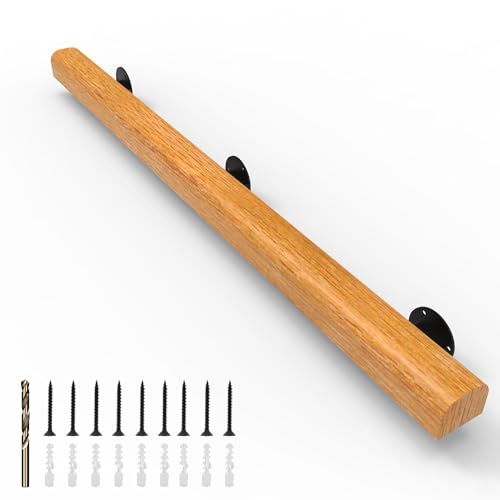 6FT Wood Stair Handrails Wall Mount Non-Slip Staircase Handrail C2053