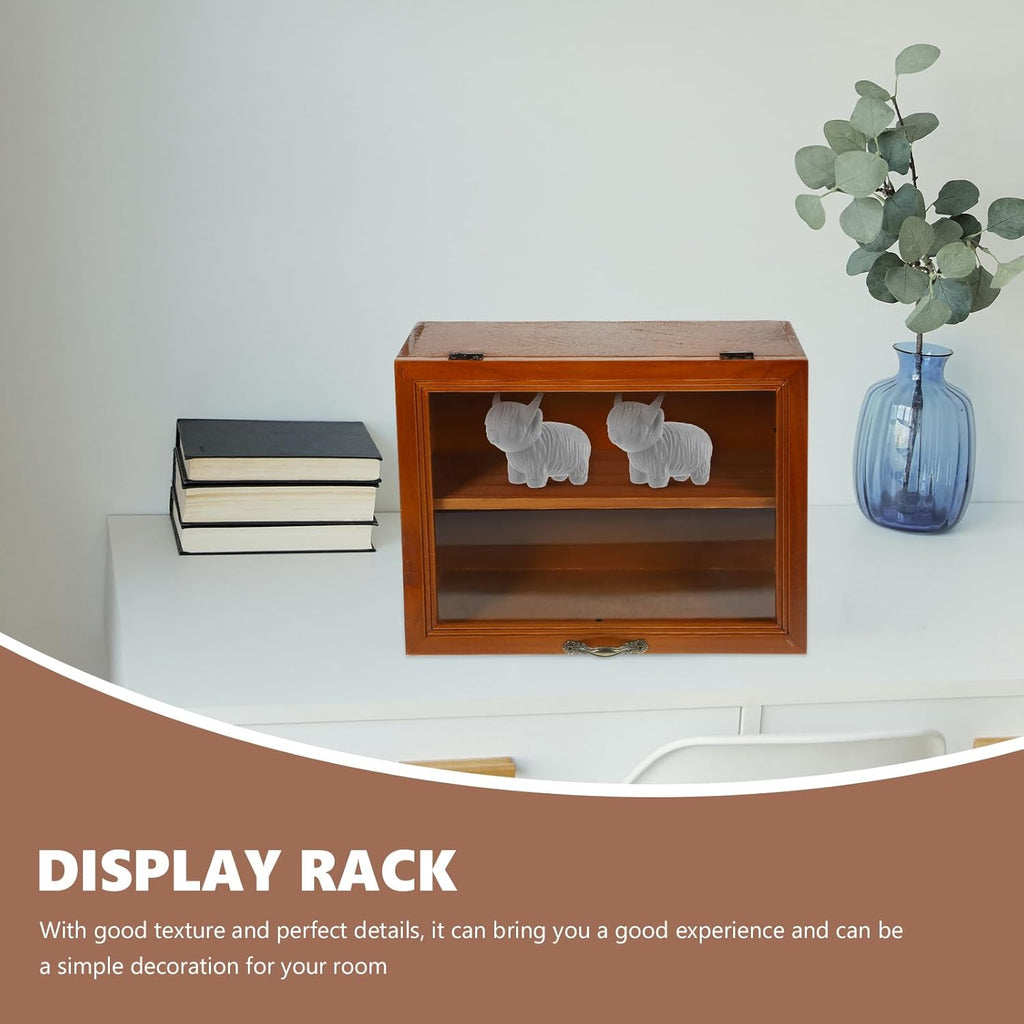 Wooden Shadow Box Display Cabinet with Shelves Y731