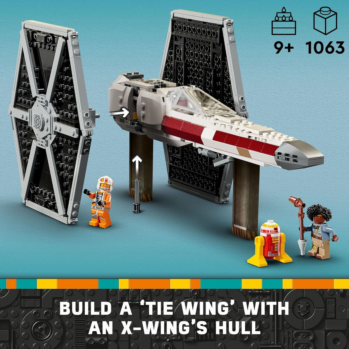 TIE Fighter & X-Wing Building Set with 4 Minifigures Y5941