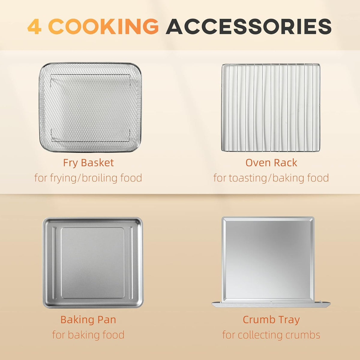 21QT 7-In-1 Convection Oven Countertop, Stainless Steel Finish B386441