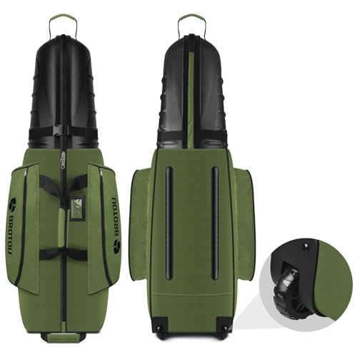 Golf Travel Bag with Tank Wheels and ABS Hard Shell F478485