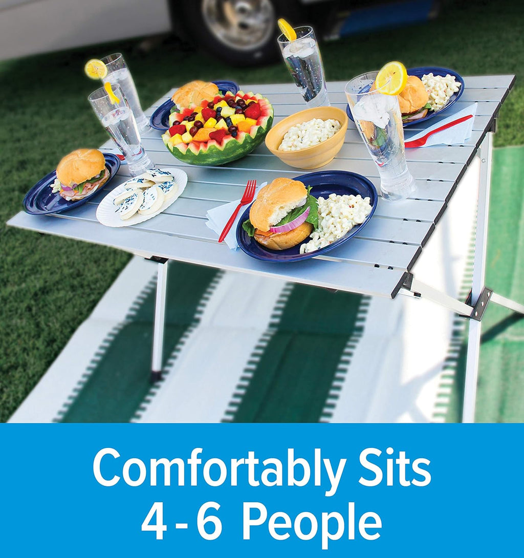 Aluminum Roll-Up Campsite Table with Carrying Bag V657790