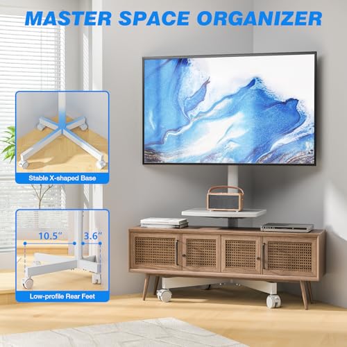 Rolling TV Stand with Shelf for 23-65 inch TVs O210