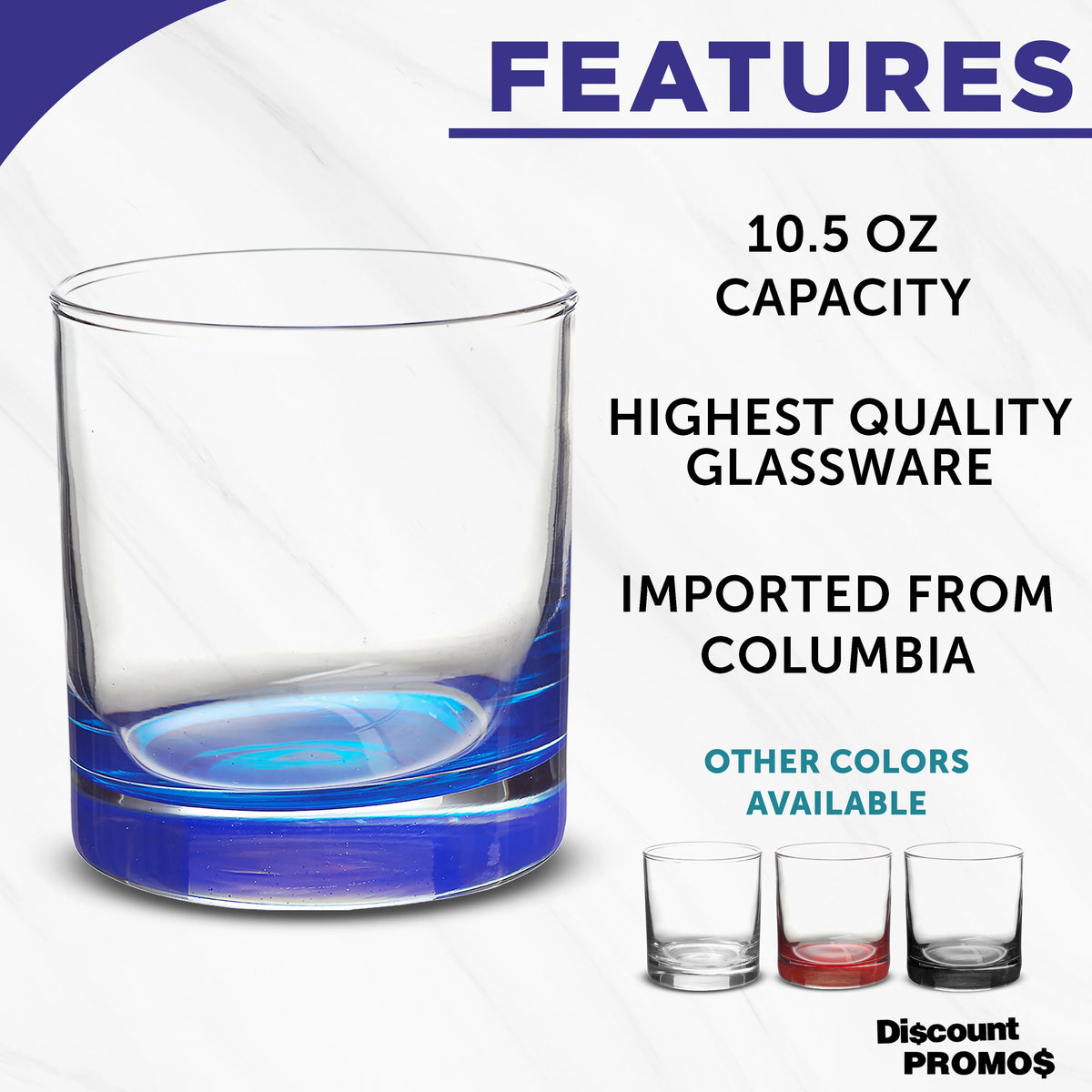 Blue 10.5 oz Whiskey Glass Set of 12 S601101