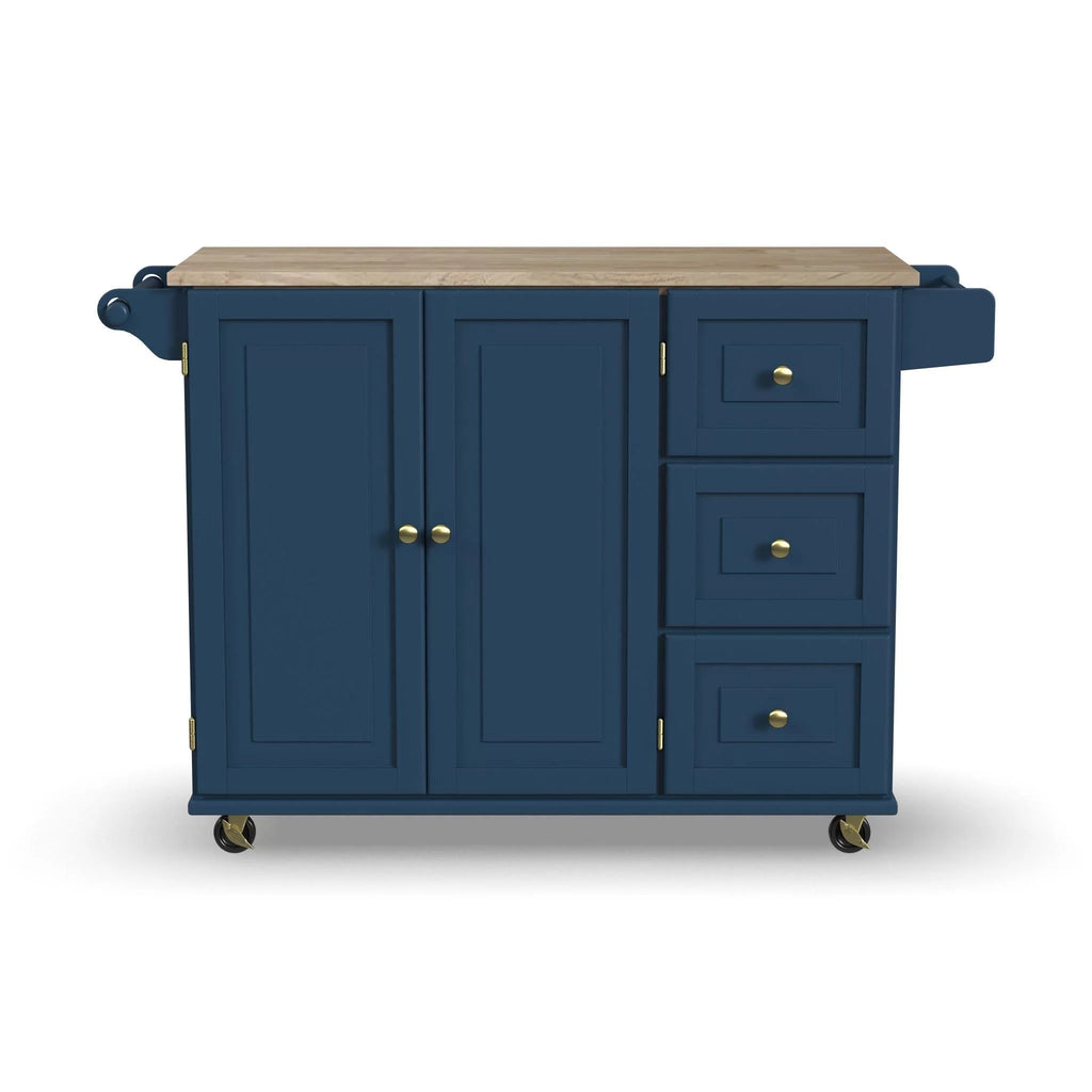 Blue Engineered Wood Kitchen Cart B368242