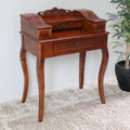 Carved Wood Two Drawer Telephone Table Brown O405