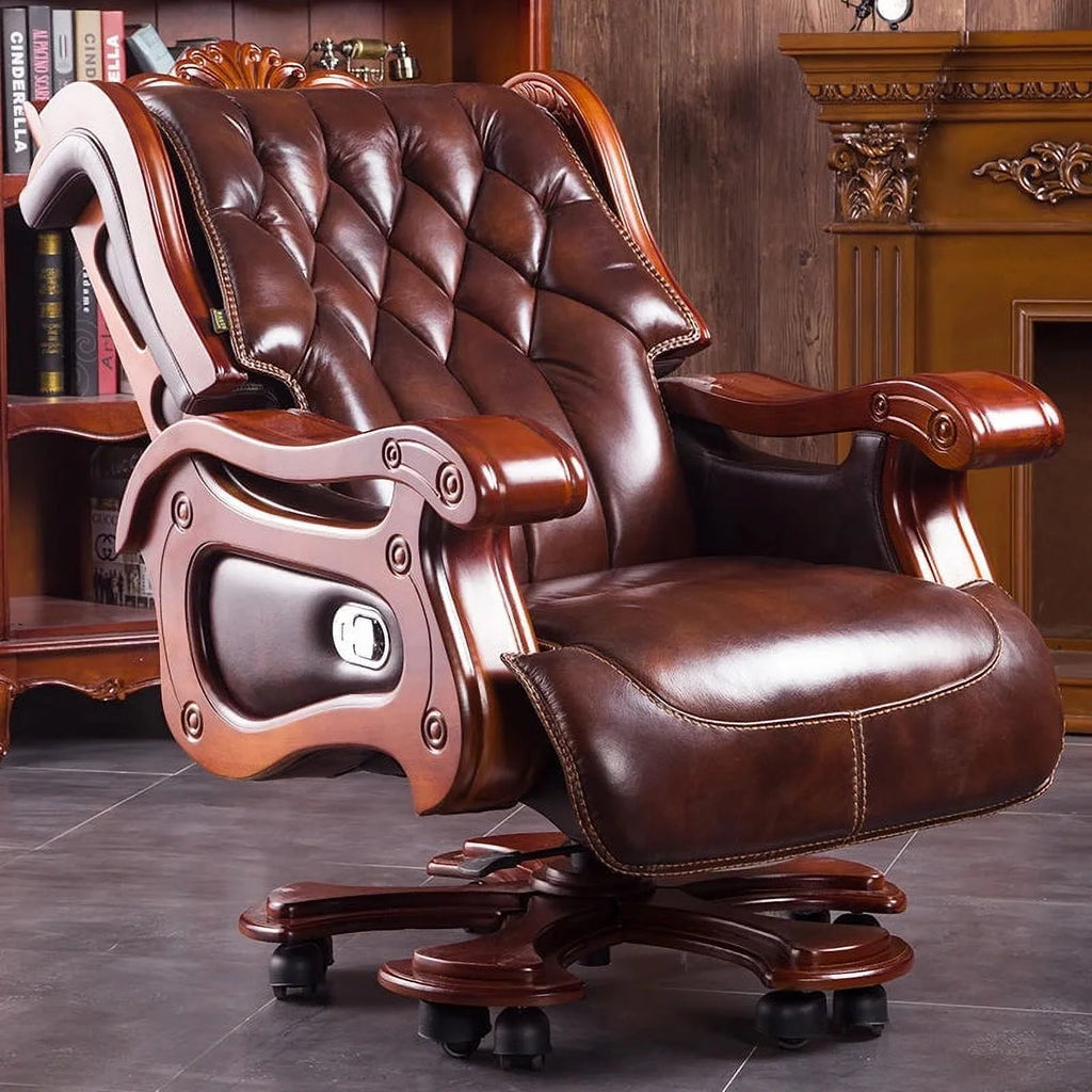 Foldable Swivel Leather Lounge Recliner W299