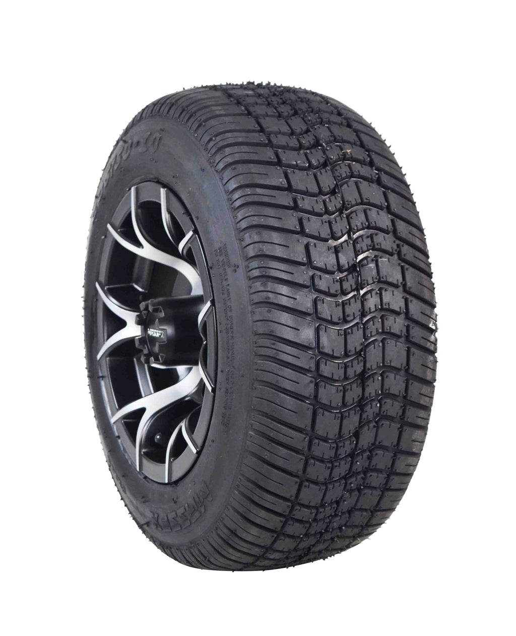 205/50-10 Golf Cart Turf Tire & Black Wheel Kit Z862