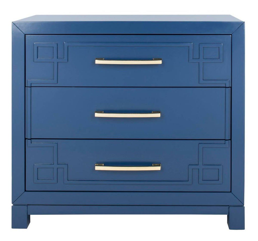Blue/Gold 3 Drawer Chest L9362