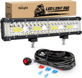 12Inch Triple Row LED Work Light with Wiring Harness Kit B84842
