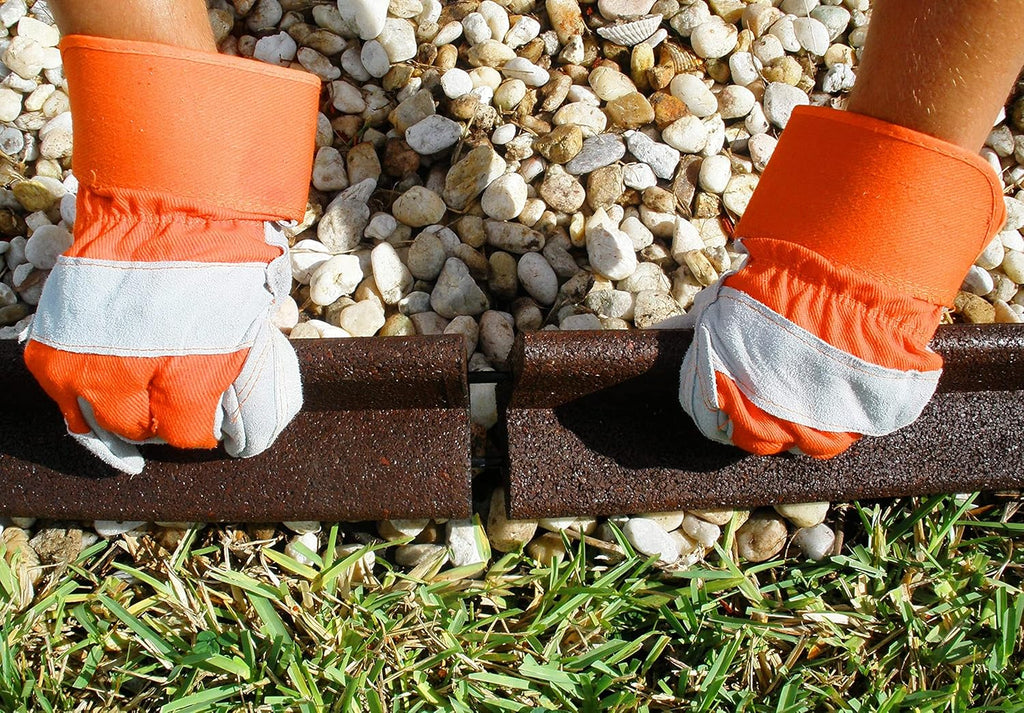 Brown Recycled Rubber 4ft Lawn Edging (6pc Box) A89835