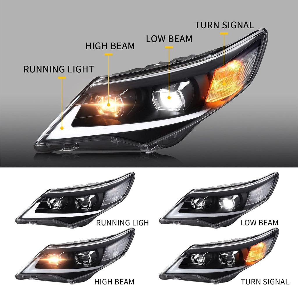 LED Projector Headlights with LED DRL & Halogen High Beam P4601