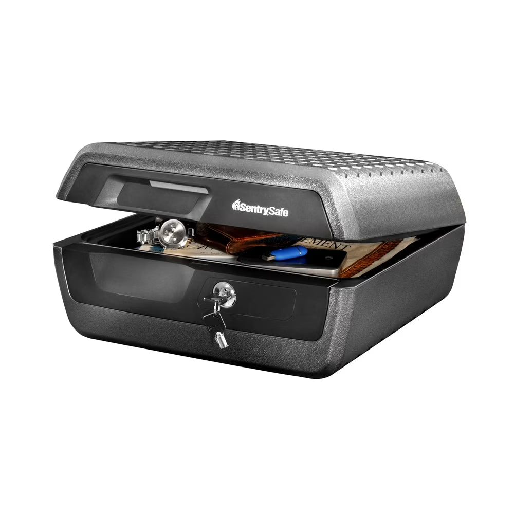 Fire and Water-Resistant Box Safe with Key Lock 0.36 cu. ft. T21303